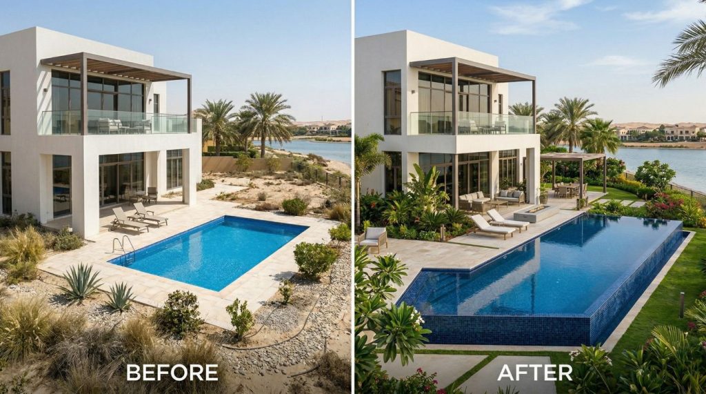 Emirates Hills · Full plot design-build with infinity pool